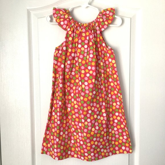 Hayley and The Hound Other - Hayley and the Hound Dress 3T Polka Dot Short Sleeve Sundress Pink Green Yellow